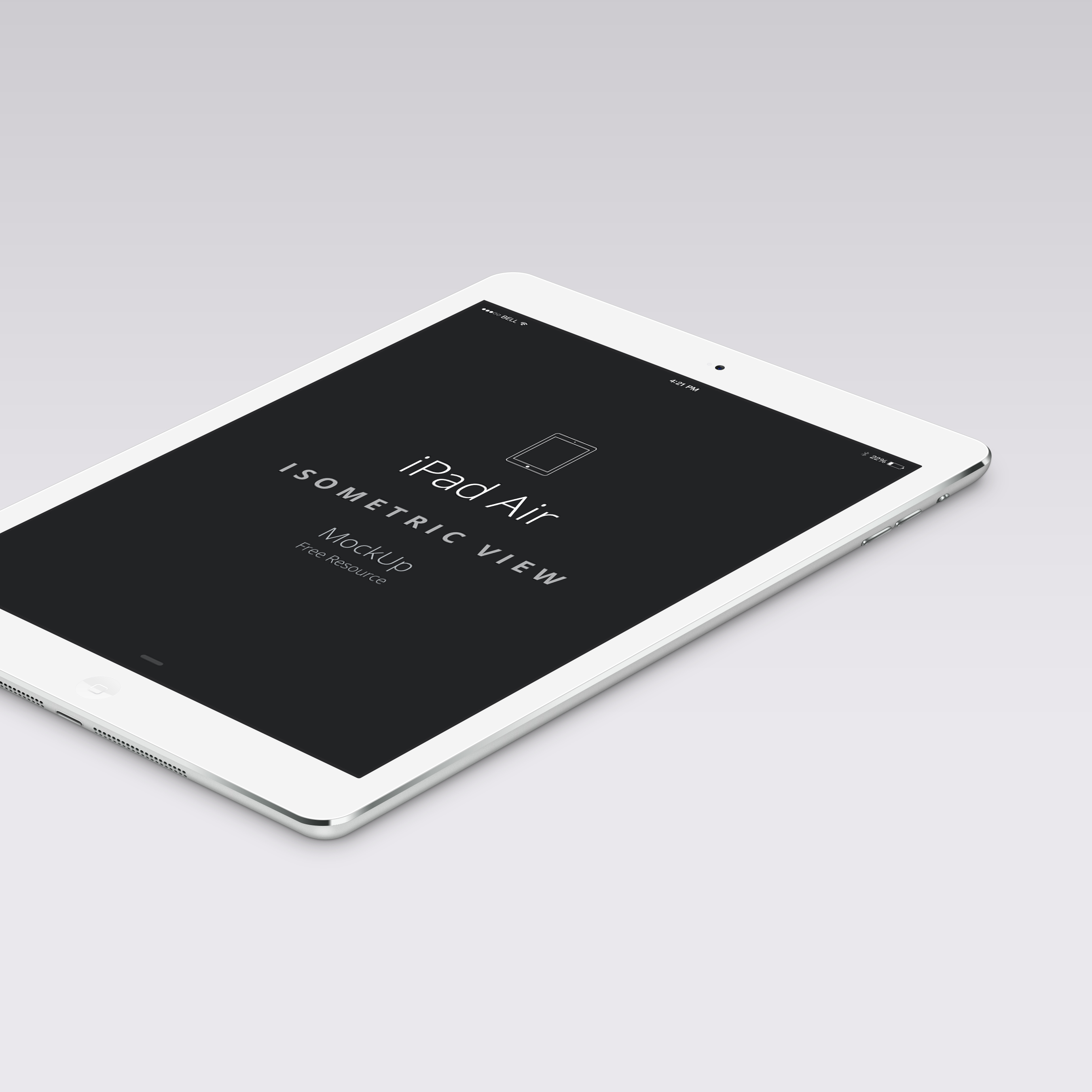 02 Isometric iPad Air Silver Mock up